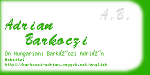 adrian barkoczi business card