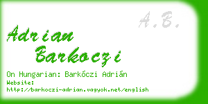 adrian barkoczi business card